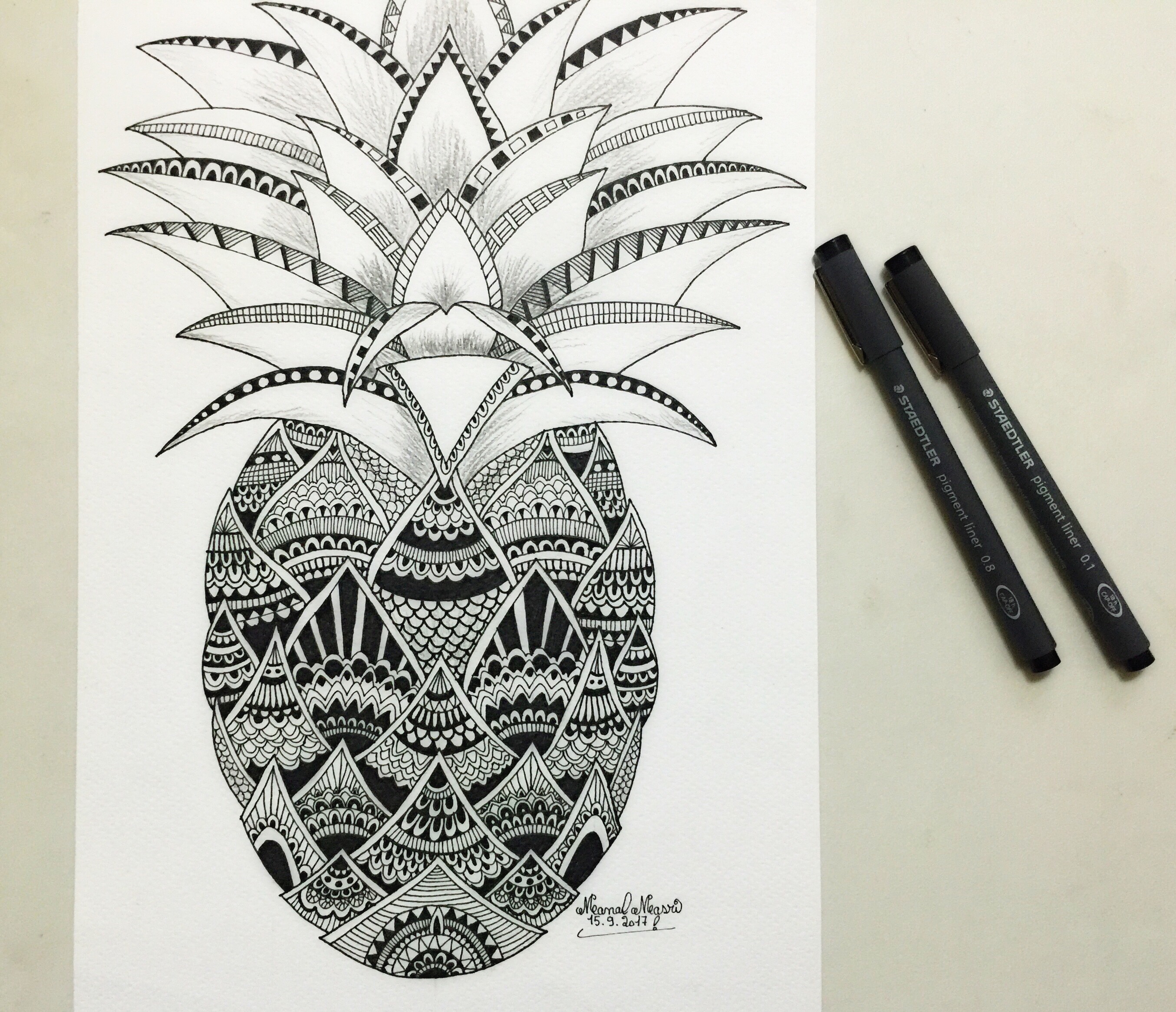 Pineapple Mandala Drawing